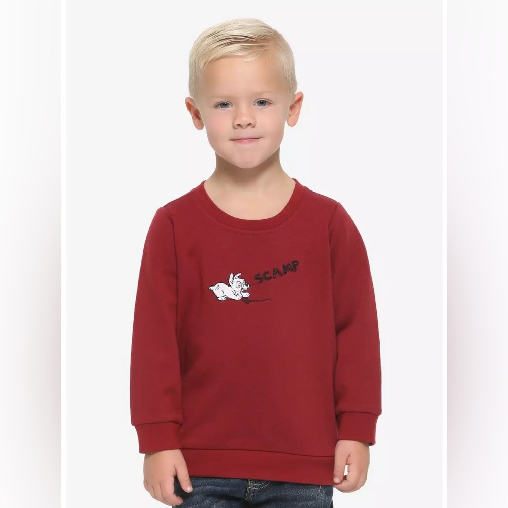 DISNEY LADY & THE TRAMP Scamp TODDLER CREWNECK! Unisex Embroidered Sweatshirt